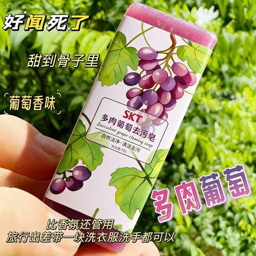 多肉葡萄洗衣皂旅行便携领口衣袖