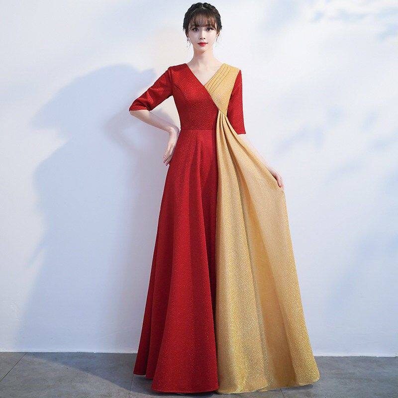 大合唱团演出服装女长裙新款成人大学生诗歌朗诵红歌比赛演出服装_虎窝淘