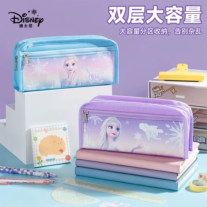 迪士尼冰雪帆布笔袋儿童铅笔袋