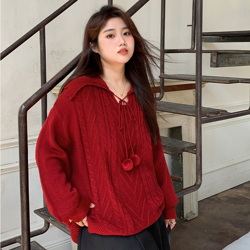 YUZI毛衣大码甜美减龄显白