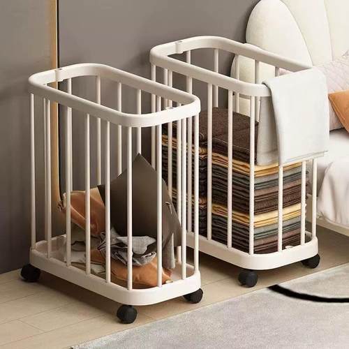 家用脏衣篮防水浴室瑜伽垫健身器材收纳筐大容量窄缝脏衣篓带轮子