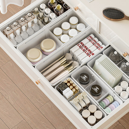 伸缩化妆品收纳盒抽屉收纳分隔