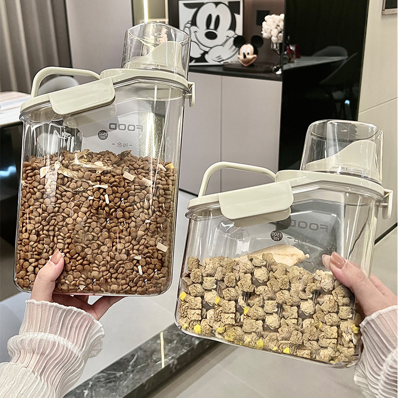 猫粮储存桶狗粮密封桶宠物猫咪密封罐防潮饲料专用零食冻干收纳盒