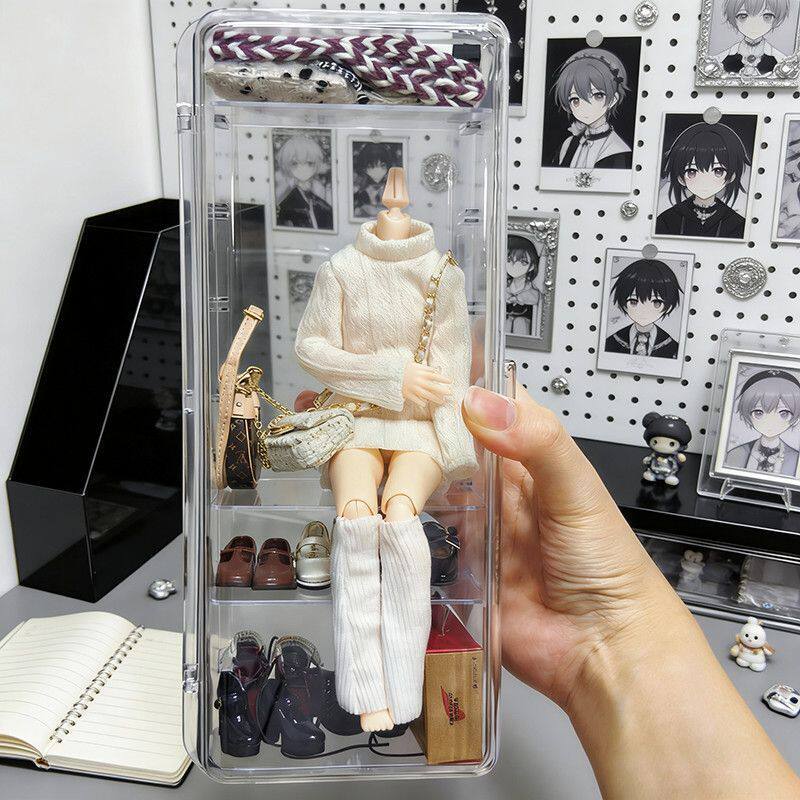 超轻高透娃娃收纳展示盒ob11-24迷你展示柜吃谷BJD防尘GSC娃桶柜