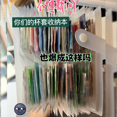 抖音同款小红书同款杯套收集册收纳册杯套五寸文件夹透明翻页