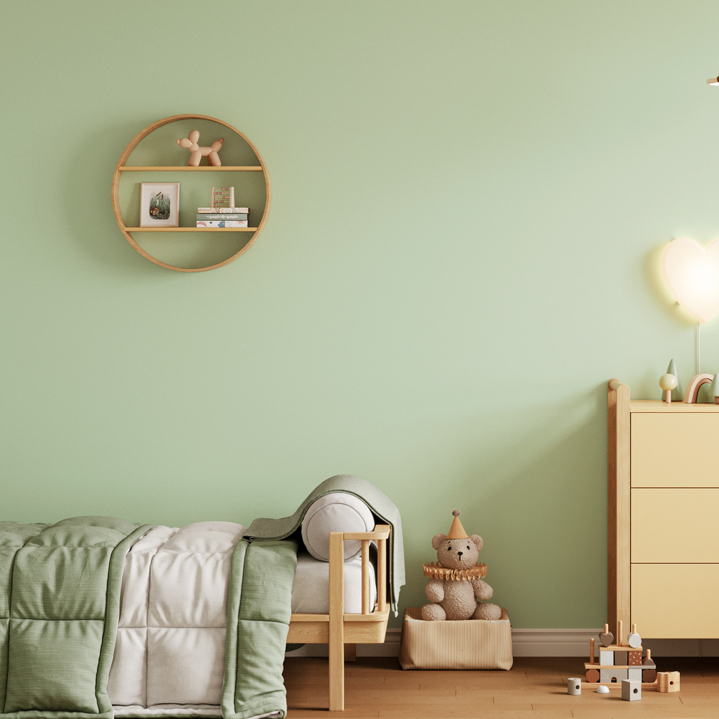 MeitingHome绿色墙布纯色防水背景墙壁布儿童房壁纸定制上门安装