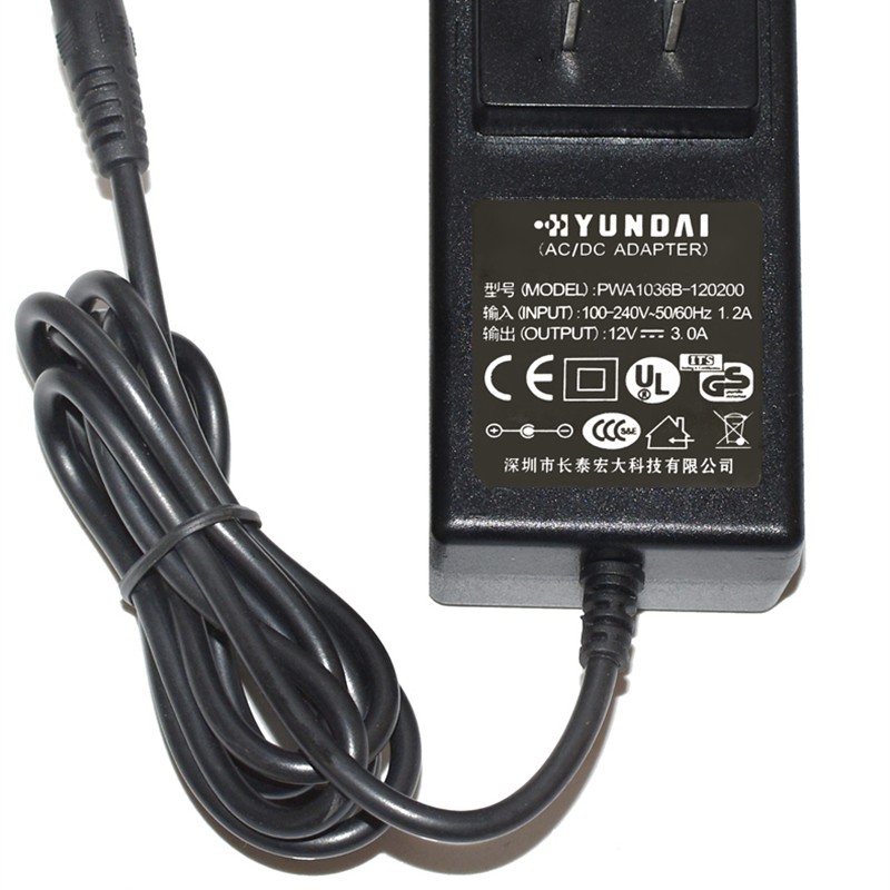 原装HYUNDAI现代12V3.0A电源适配器型号PWA1036B-120200