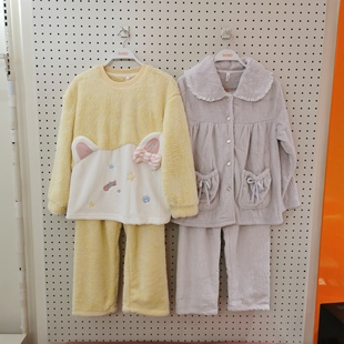 香蜜闺秀25403049女士甜美可爱卡通长绒珊瑚绒家居服套装