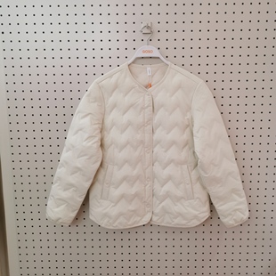 香蜜闺秀25427005新款 女士羊毛气绒圆领开扣百搭可外穿轻薄外套