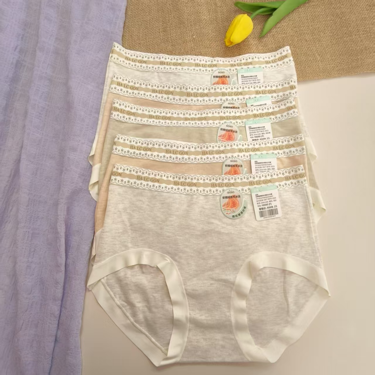 香蜜闺秀女士磨毛暖感中腰内裤