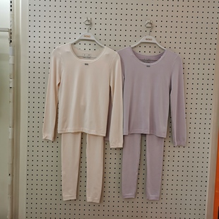 秋衣秋裤 香蜜闺秀25405012女士新款 无缝美体毛圈花边领修身