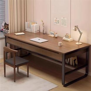 简易电脑桌台式 家用书桌卧室带抽屉学生写字桌学习桌职员办公桌子