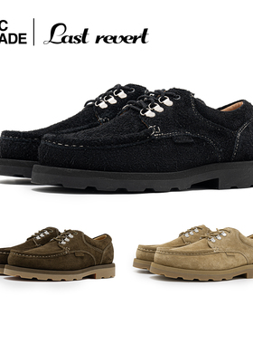 TCMADExLASTREVERT翻毛牛皮袋鼠鞋穆勒登山扣系带休闲皮鞋厚底鞋