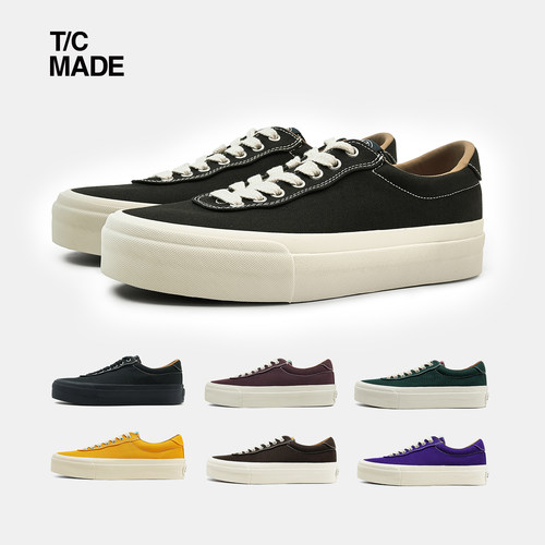 tcmade厚底复古日系低帮帆布鞋
