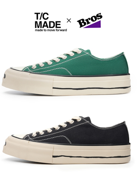TCMADE×BROSHOOD联名 李灿森同款 开口笑低帮硫化帆布鞋厚底休闲