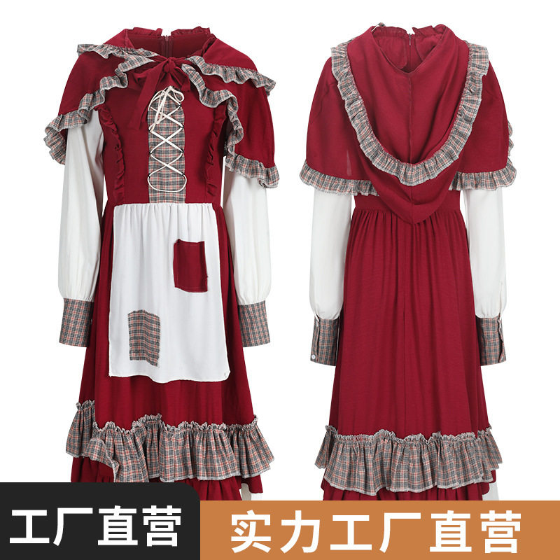 万圣节cos童话服装小红帽服装安徒生卖火柴的小女孩童话角色服装