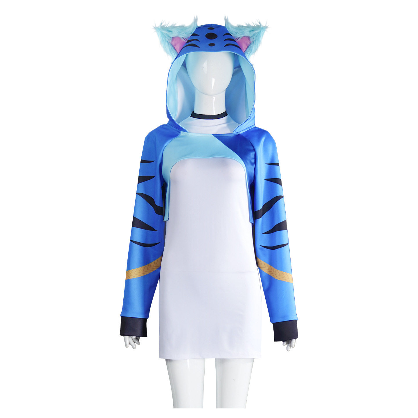 猎魔女团K-POP明星cos服恶魔猫蓝色老虎卫衣cosplay服装跨境