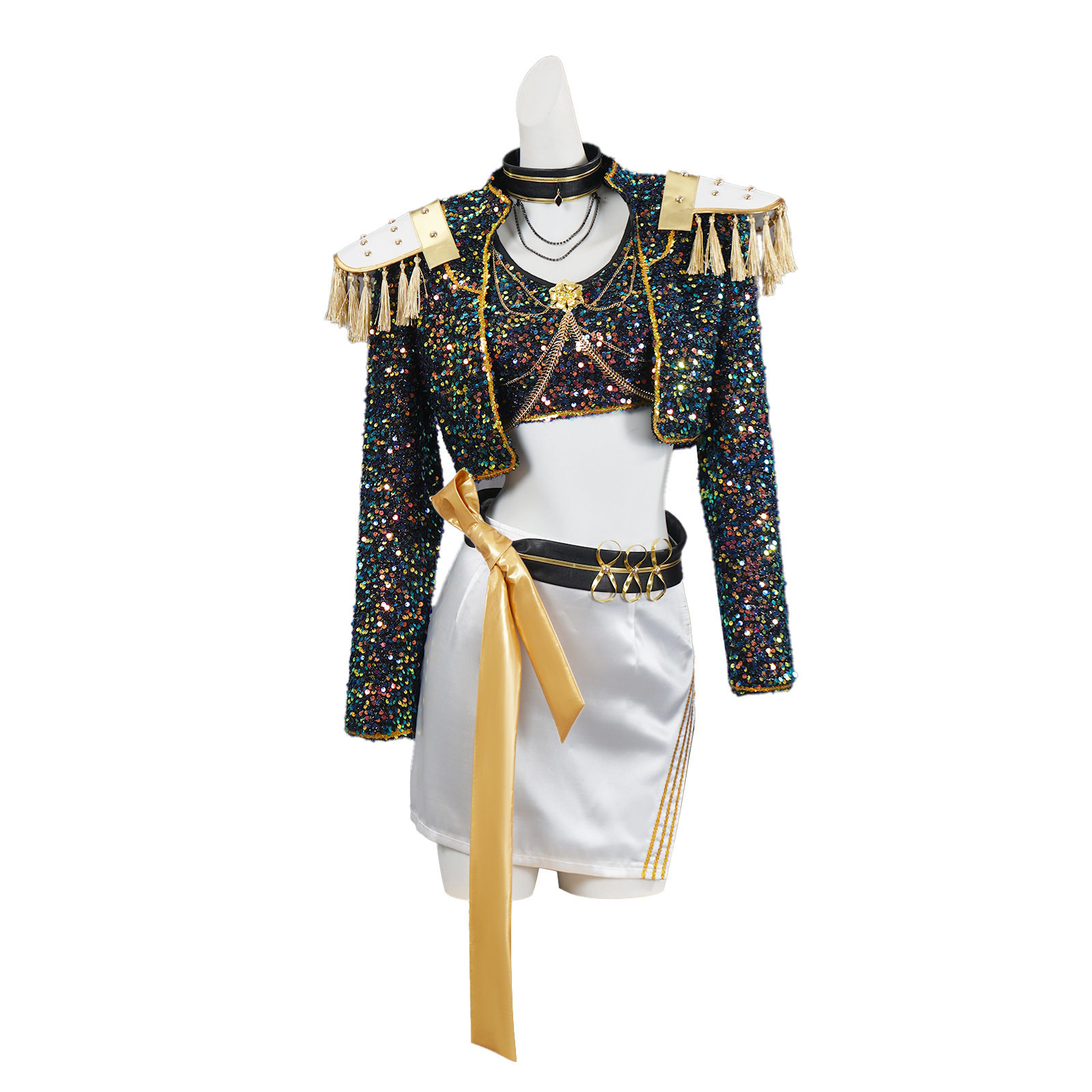 猎魔女团K-POP明星服佐伊黑色亮面打歌服女团演出服表演服套装