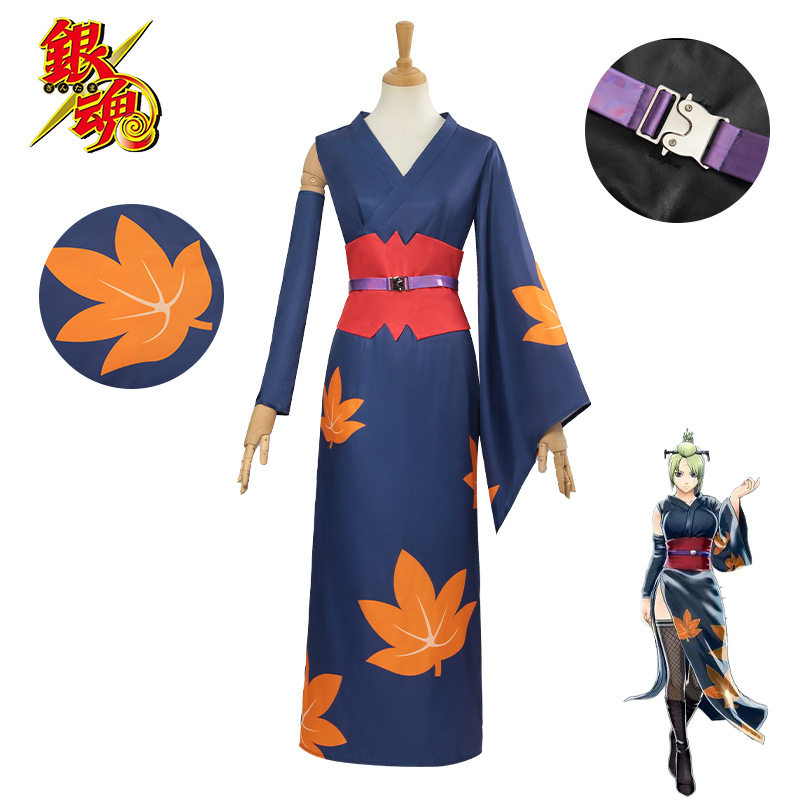 银魂月咏cos服印花工艺常服面料cosplay女套装动漫二次元cosplay