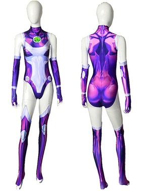 现货成人儿童女式3D打印氨纶紧身衣 少年泰坦cos星火Starfire