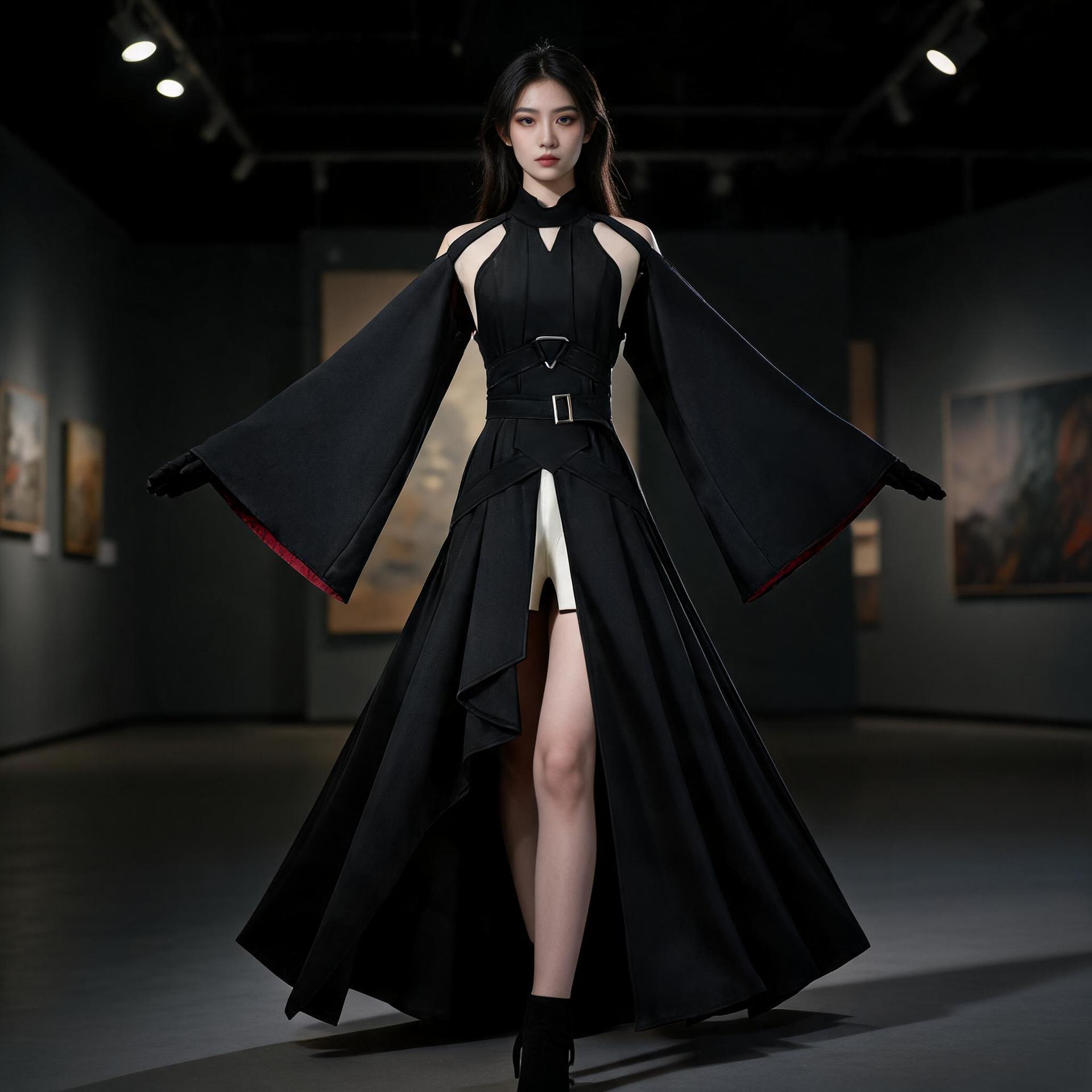 缎带英雄贝尔贝特cos服黑色长裙舞台演出服二次元全套cosplay女装