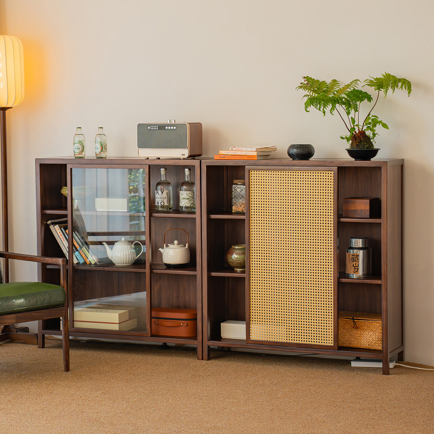 新中式多宝阁置物架博古架实木茶叶角柜展示柜收纳茶室边柜推拉门,住宅家具,多宝格/博古架,淘宝优惠券,粉丝福利购,淘宝优惠卷