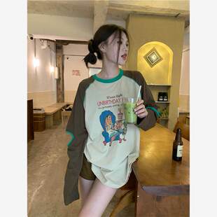 2025新款爆款卫衣T恤女设计感小众破洞长袖欧货大版宽松薄款打底