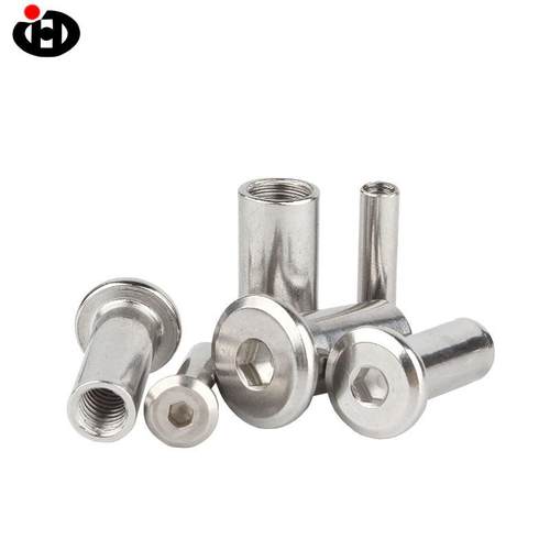 厂家现货 304不锈钢内六角半圆头夹板螺丝子母对锁家具螺丝 M6M8