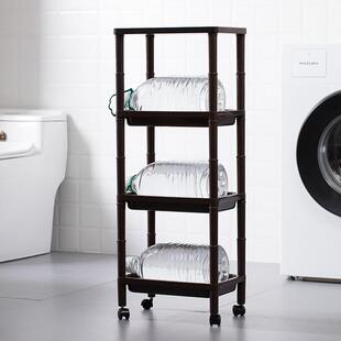 茶花塑料储物收纳架多功能多层置物架厨房客厅卫生间架子小推车