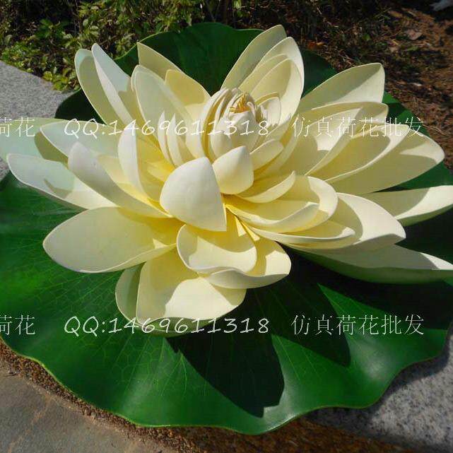 仿真特大荷花模型大号大荷花60cm荷叶池塘装饰假花睡莲表演道具