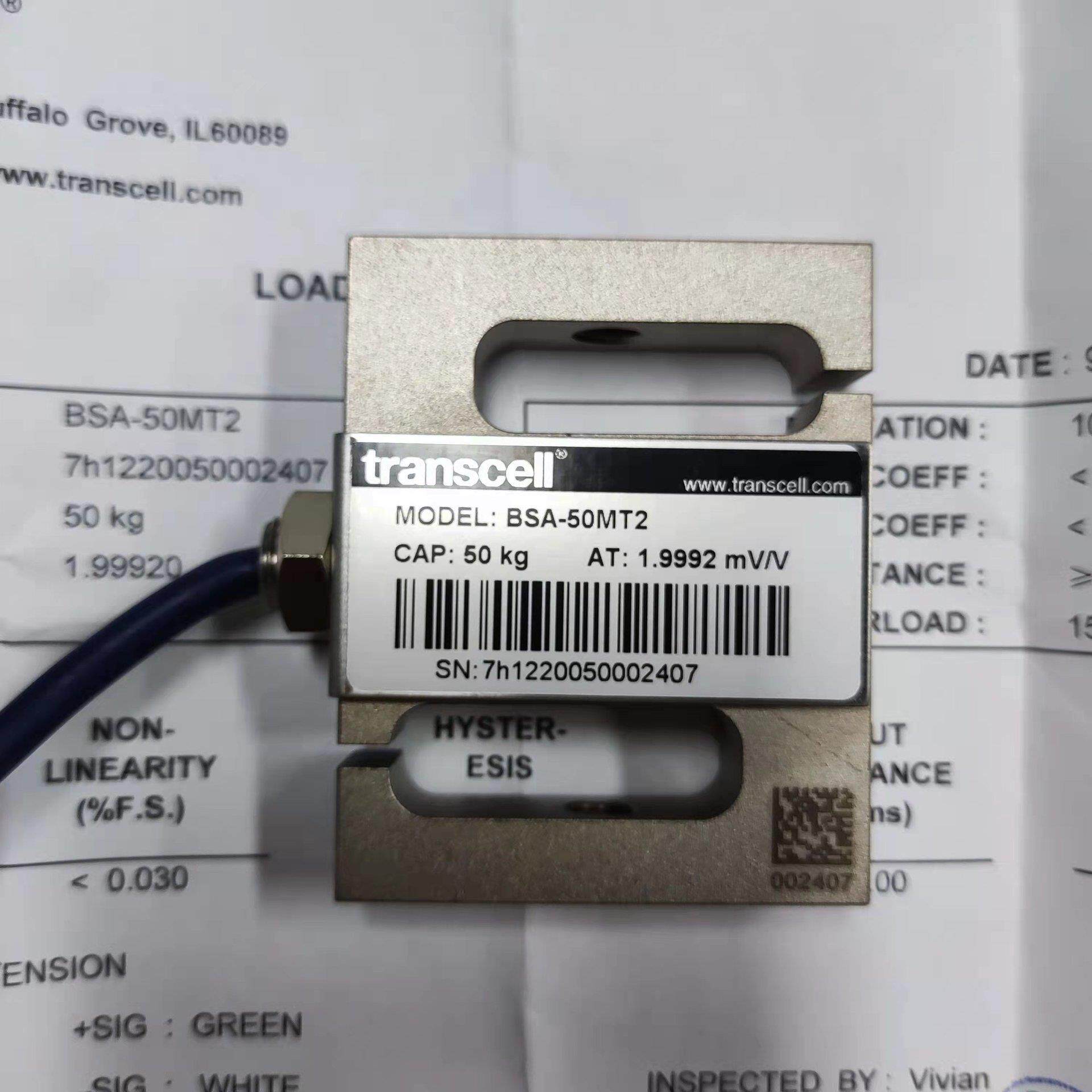 美国传力transcell BSA-25MT2 BSA-50MT2微型S型试验机测力传感器
