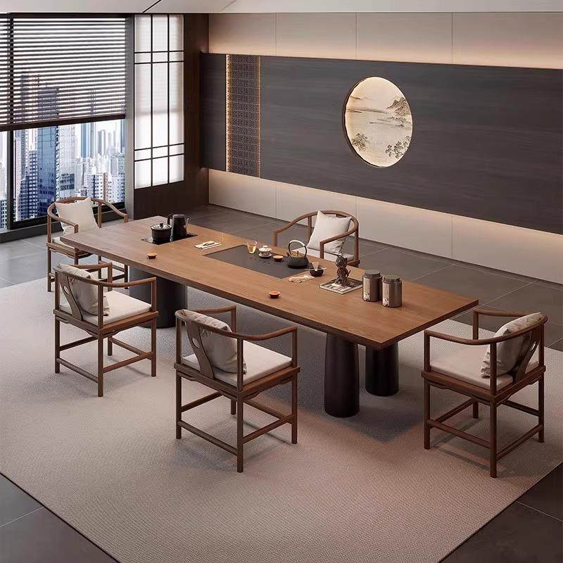 新中式实木大板茶桌办公室茶桌椅组合商务风茶室原木茶台2025新款,商业/办公家具,茶台/茶桌,淘宝优惠券,粉丝福利购,淘宝优惠卷