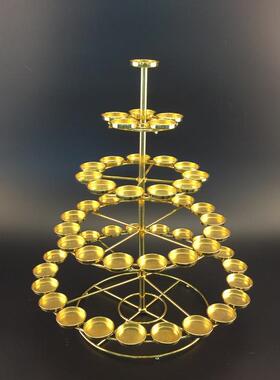 5层49品圆杯曼扎酥油灯架莲花灯座供灯