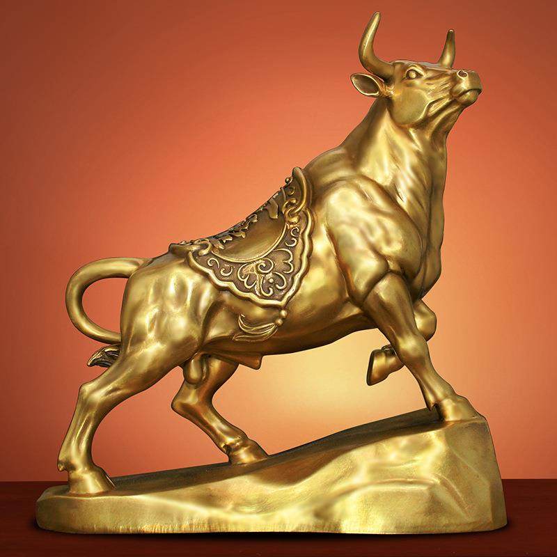 吉善缘 《旺市牛》铜牛摆件店铺办公桌客厅家居工艺品0642,家居饰品,装饰摆件,淘宝优惠券,粉丝福利购,淘宝优惠卷