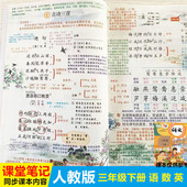 三年级上下册语文课堂笔记人教部编版 教材全解同步小学语文数学英语全套三年级上下语数英预习笔记新版