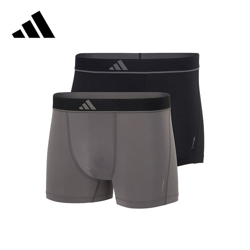 Adidas阿迪达斯男士内裤吸湿排汗舒适速干运动透气平角裤头两条装