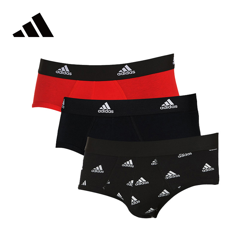Adidas阿迪达斯男士内裤2025新款弹性棉防摩擦吸湿排汗三角裤头男