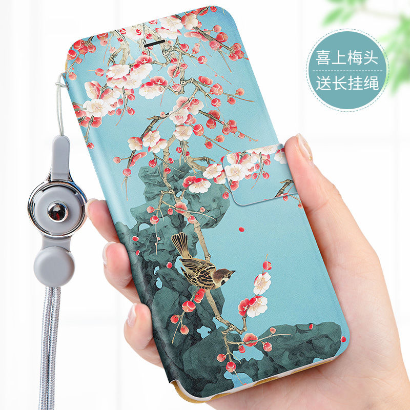 华为荣耀60手机壳LSAAN00外壳全包卡通带盖保护套防摔翻盖式皮套
