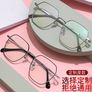 近视眼镜男女韩版防蓝光防辐射平光镜复古学生平光非球面眼镜近视