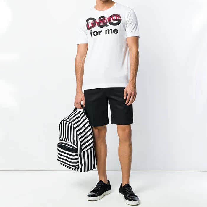 DOLCE&GABBANA 杜嘉班納DG 2018新款男士夏季字母印花短袖圓領T恤