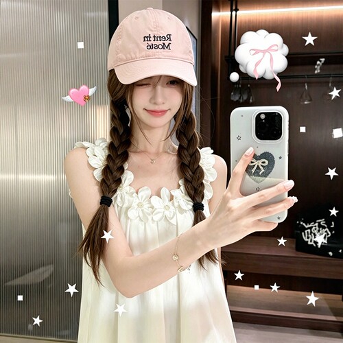 韩系粉色棒球帽子女款2026新款春夏季防晒遮阳帽显脸小软顶鸭舌帽