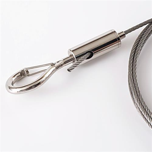 304不锈钢钢丝绳2mm 双头弹簧钩晾衣绳细软挂画吊绳挂钩卡扣锁扣