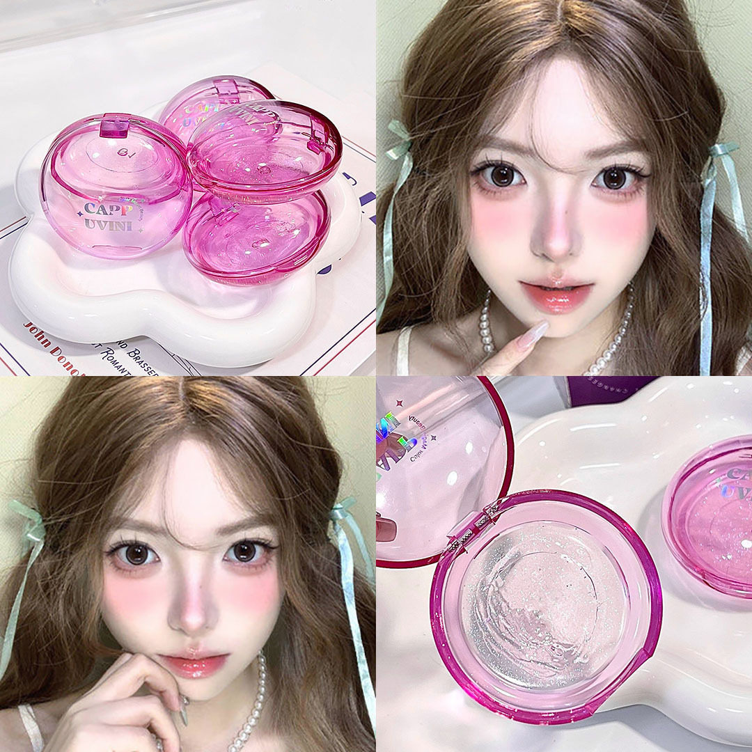 跨境梦幻紫星空果冻腮红自然化妆品学生党彩妆腮红/胭脂哑光膏状