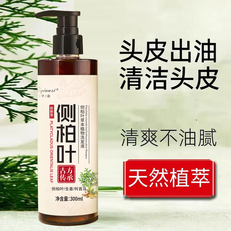 芙芊姿侧柏叶草本植物洗发液去屑清爽控油生姜何首乌发养发洗发水