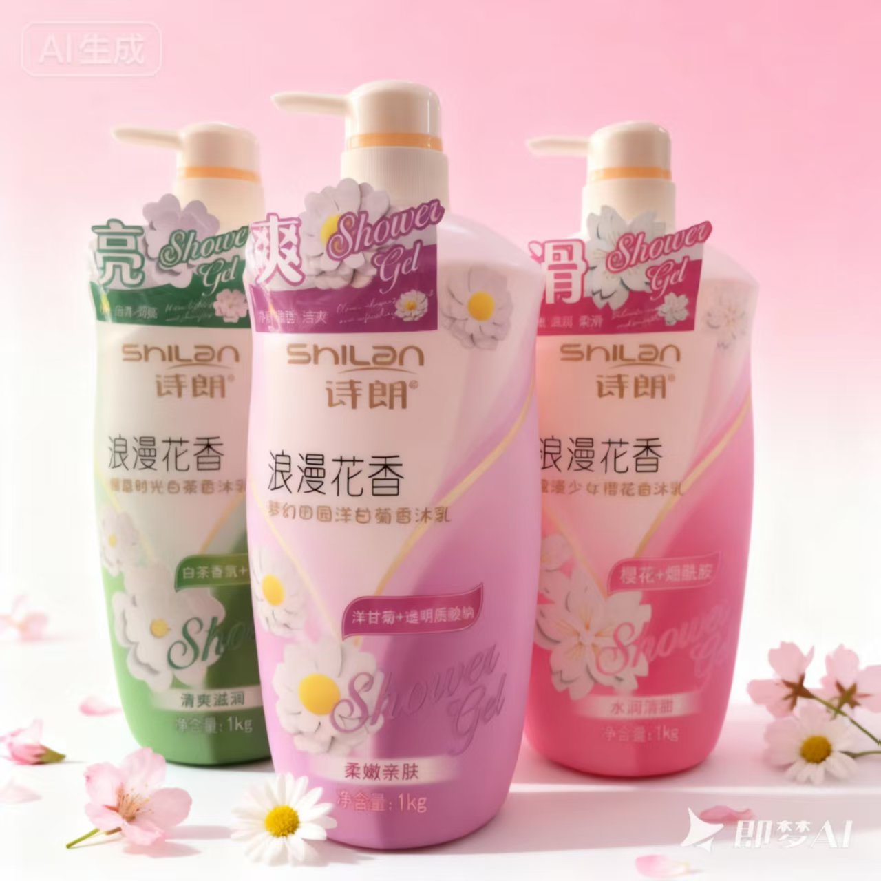 新款 厂家供应浪漫花香男女通用清爽滋润沐浴露诗朗非量贩装中国