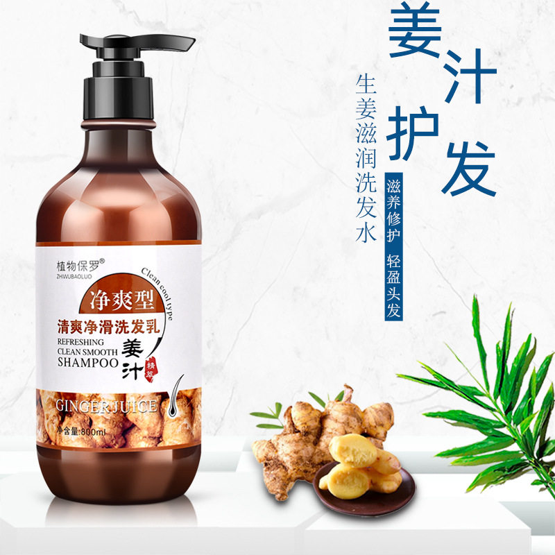 新款 姜柔顺生姜清爽净滑洗发乳美发洗发水洗发露800ml