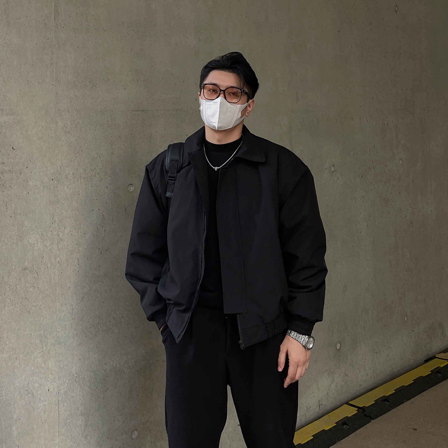 【大重码】春季新款防水涂层街头潮流韩版男黑色翻领短款外套