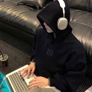 秋冬情侣休闲加绒连帽卫衣男 ESSENTIALS三条杠潮牌美式 FOG FSYZ