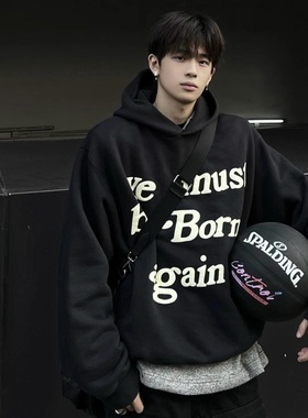 CPFM FSYZ侃爷重生系列美式潮牌发泡字母情侣加绒休闲连帽卫衣男