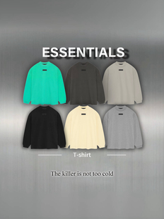 休闲情侣宽松长袖 FOG 小众潮牌男士 ESSENTIALS复线美式 T恤 FSYZ